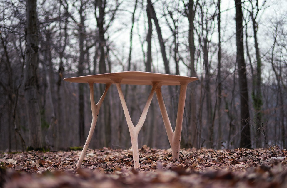 Tisch in Naturform im Wald